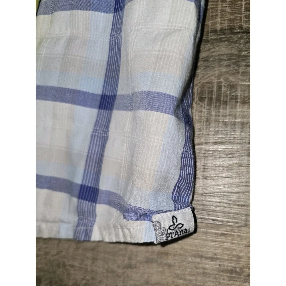 PrAna Plaid Sleeveless Button Up Hiking Outdoor Preppy Cotton Top Women's Small